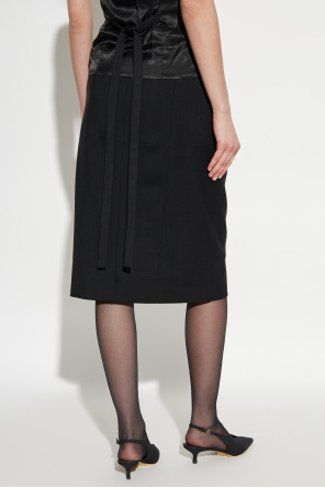 Alexander McQueen Falda de lana con bolsillos