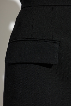 Alexander McQueen Falda de lana con bolsillos