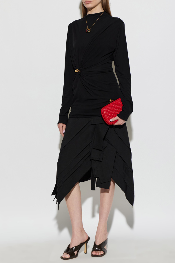 Bottega Veneta Falda de lana de corte asimétrico