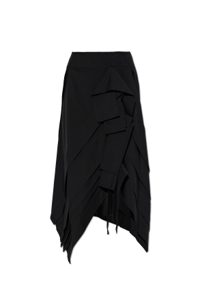 Wool skirt with an asymmetrical cut