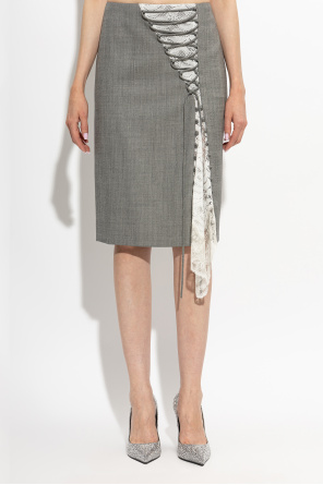 Alexander McQueen Wollrock mit Spitzeneinsatz