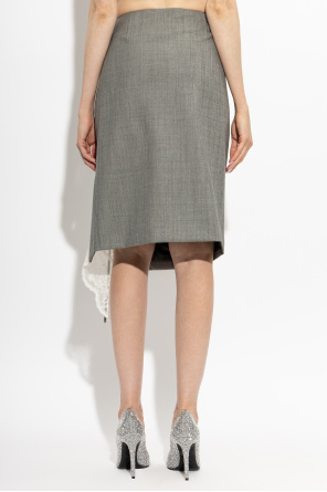 Alexander McQueen Wollrock mit Spitzeneinsatz