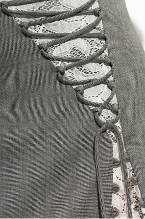 Alexander McQueen Wollrock mit Spitzeneinsatz