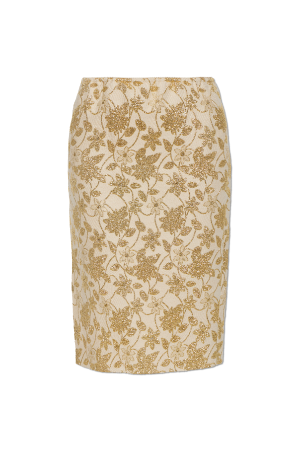 Wool skirt with floral motif od Saint Laurent