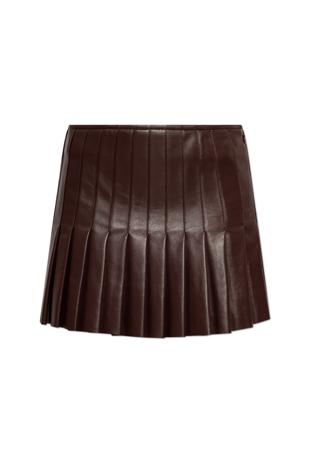 Short leather skirt od Alexander McQueen