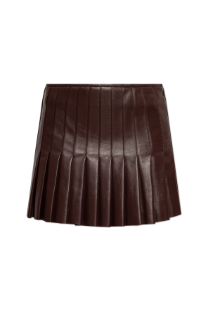 Short leather skirt