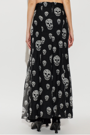 Alexander McQueen Silk skirt with monogram