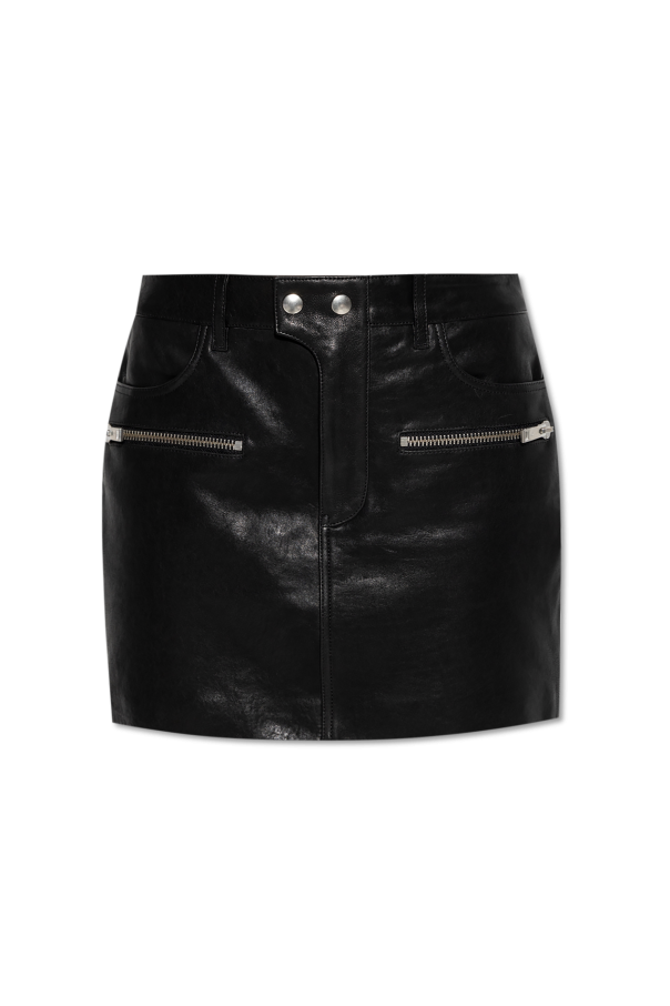 Anine Bing Leather skirt ‘Steel’