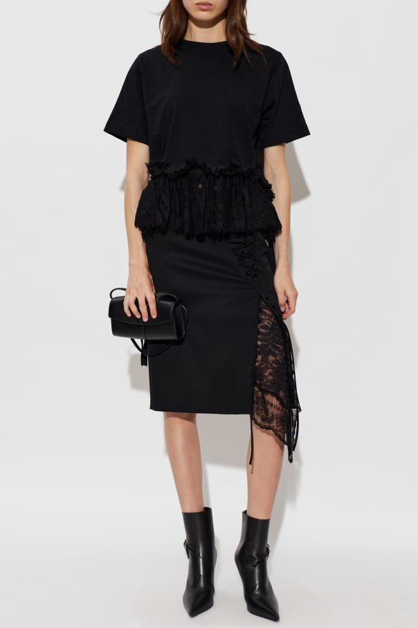Alexander McQueen Skirt with lace insert