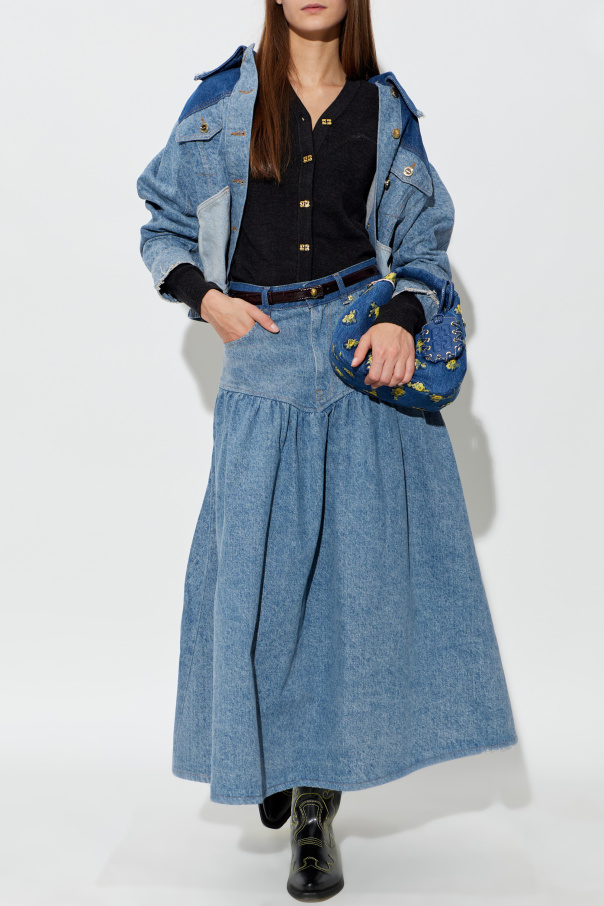 Ganni Denim skirt with a vintage effect