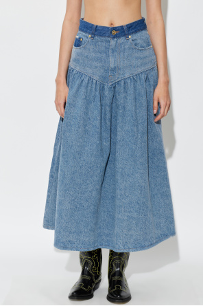 Ganni Denim skirt with a vintage effect