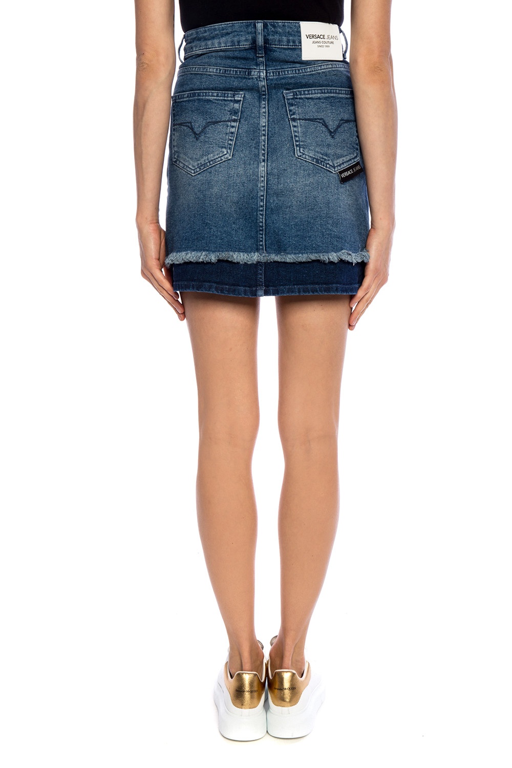 Raw-cut denim skirt Versace Jeans 