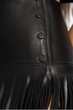 Alaïa Leather skirt with fringes