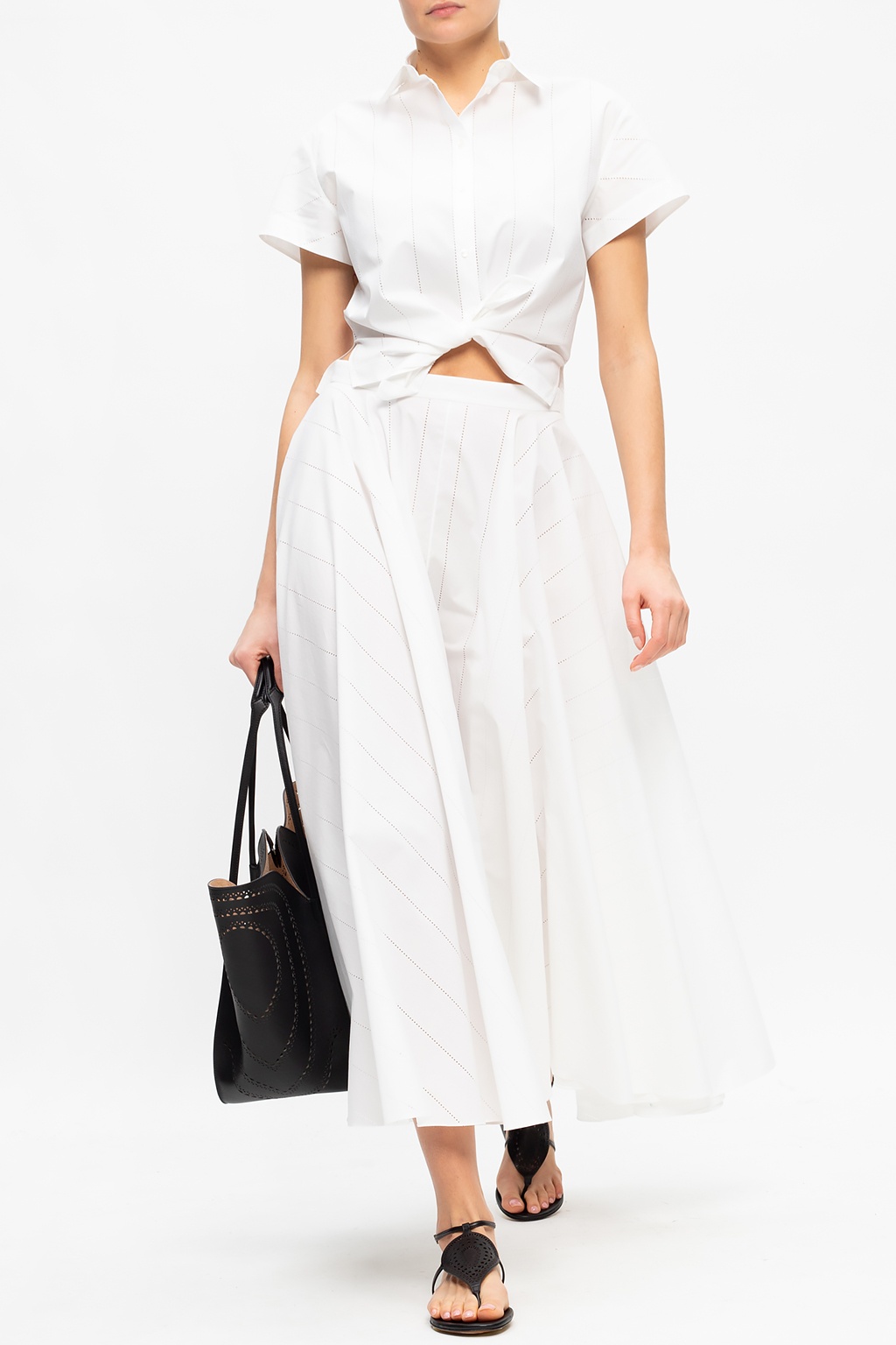 Alaïa Short Flare Skirt in White