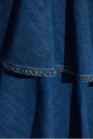 Alaïa Denim skirt with ruffles