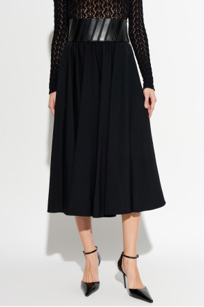 Alaïa Skirt with leather inserts at the waist