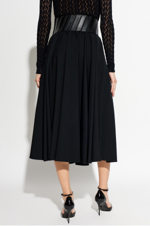 Alaïa Skirt with leather inserts at the waist