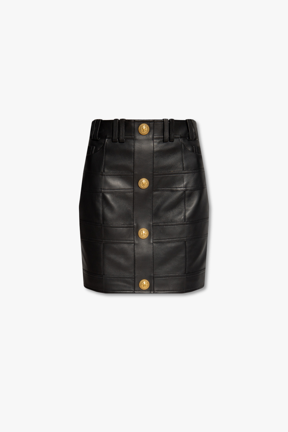balmain head-to-toe Leather skirt