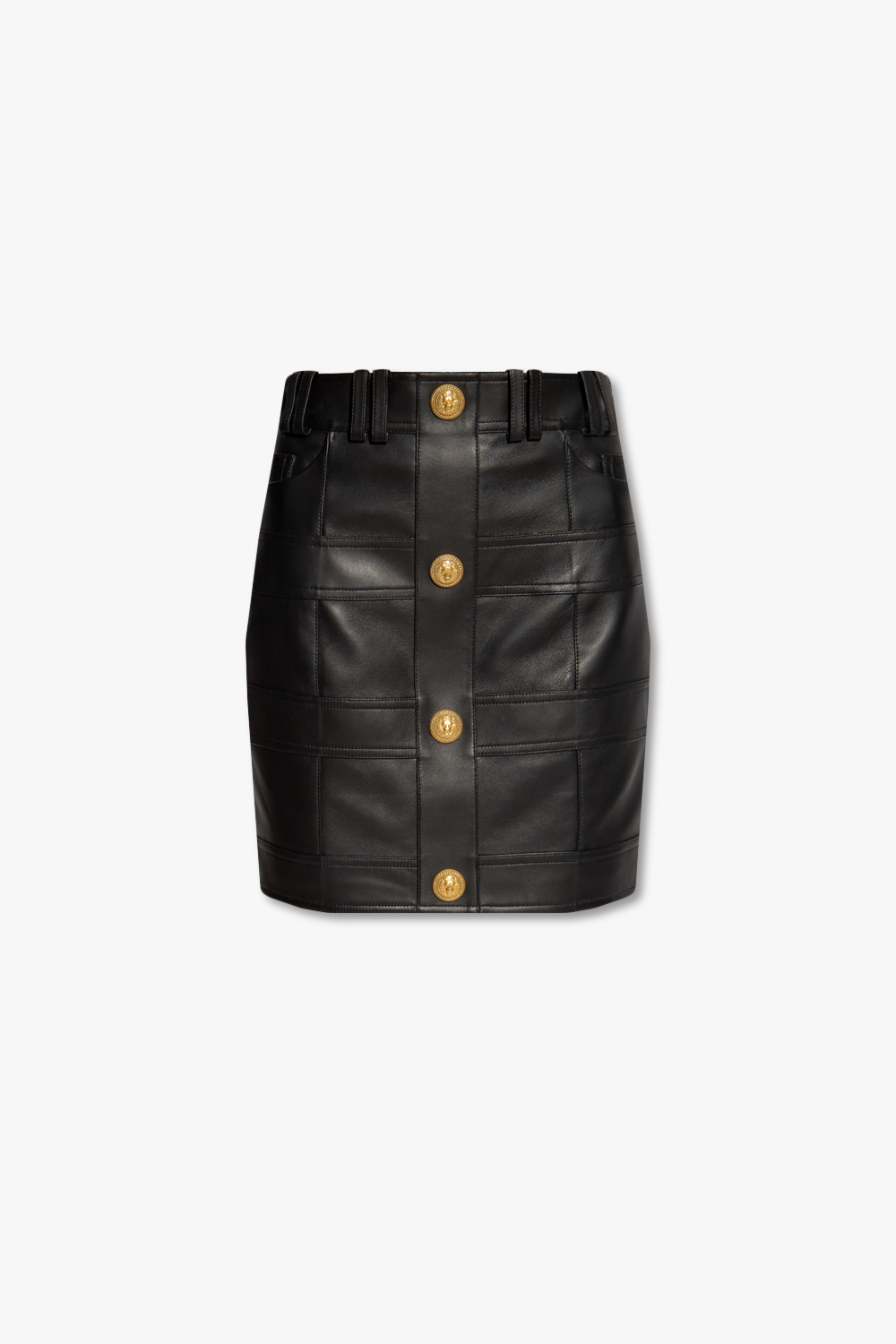 Balmain Leather skirt