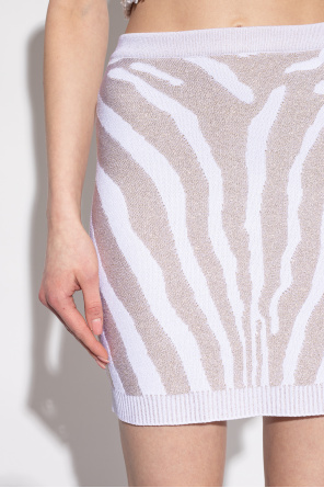 balmain merino Skirt with animal motif
