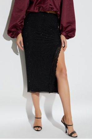 Self-Portrait Skirt with shimmering appliqués