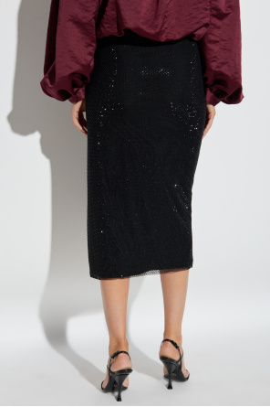 Self-Portrait Skirt with shimmering appliqués