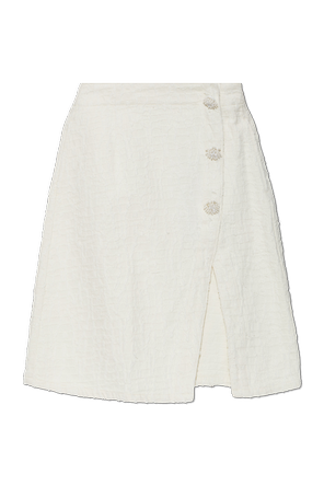 Cotton skirt with a slit