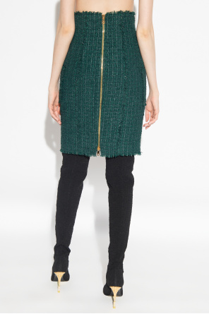 Balmain long-sleeve Tweed skirt