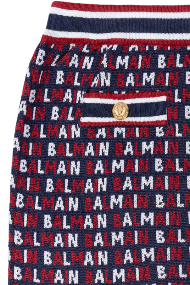 balmain Double Kids Monogrammed skirt