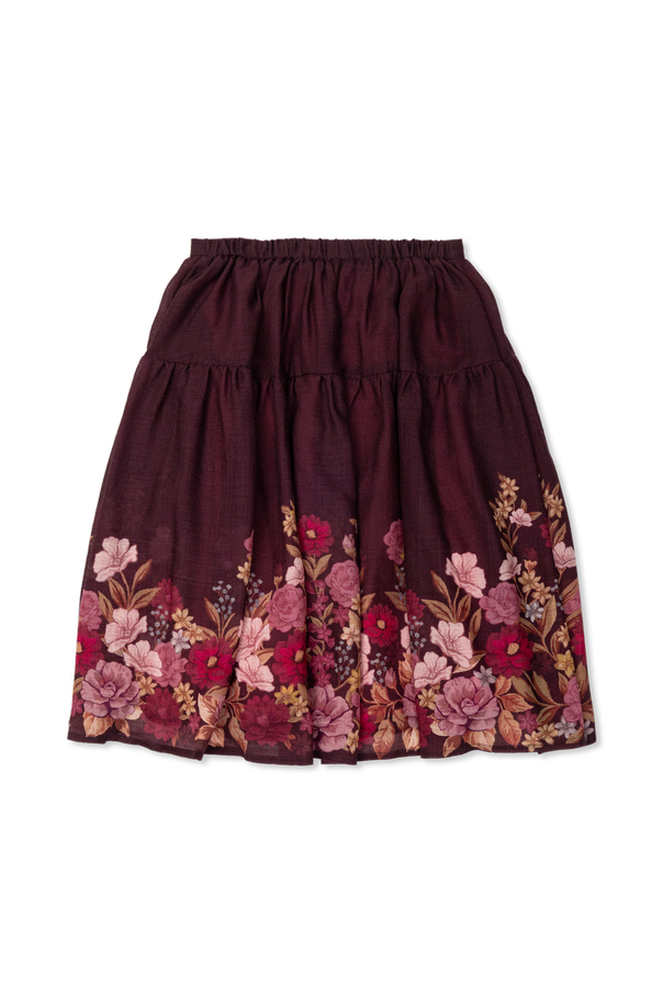 Wool Skirt with Floral Motif od Chloé Kids