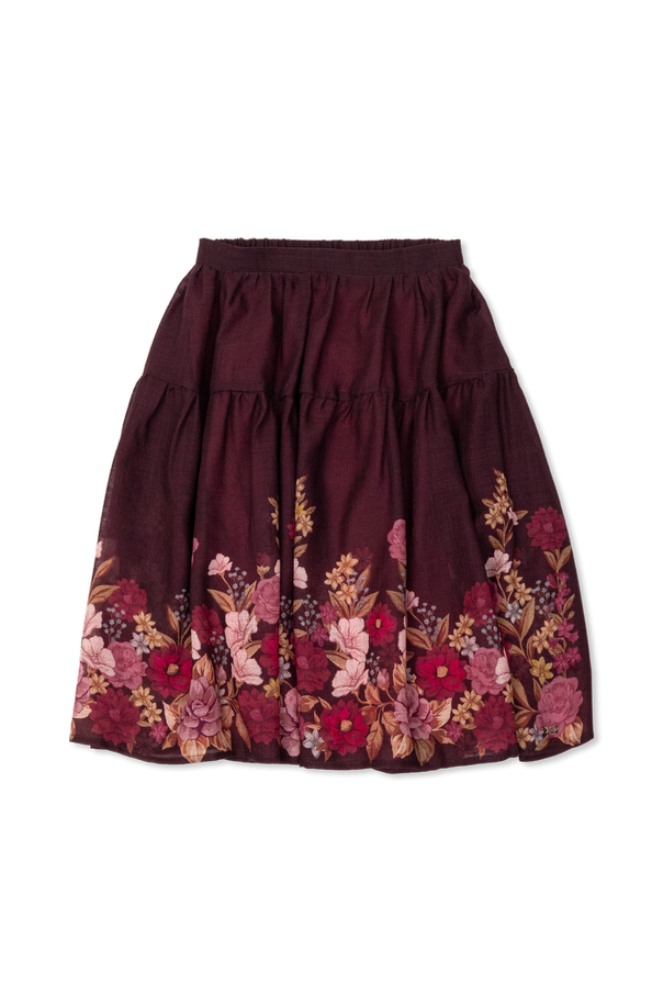 Chloé Kids Wool Skirt with Floral Motif