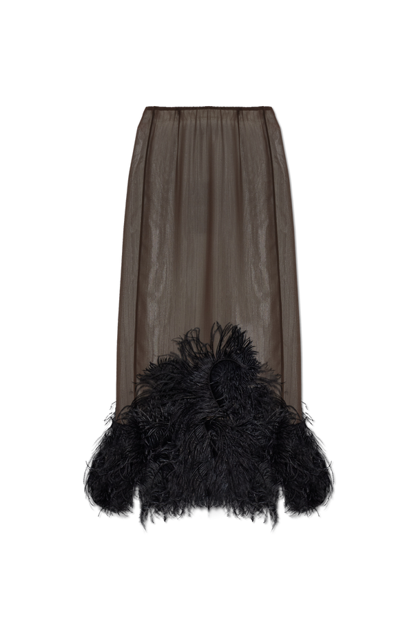 The Attico Skirt with ostrich feathers