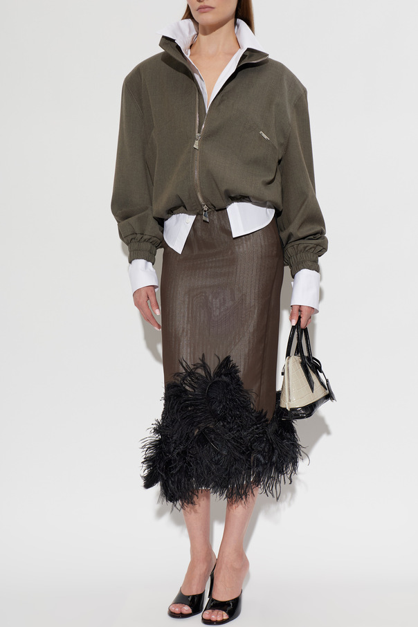 The Attico Skirt with ostrich feathers
