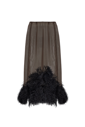 Skirt with ostrich feathers