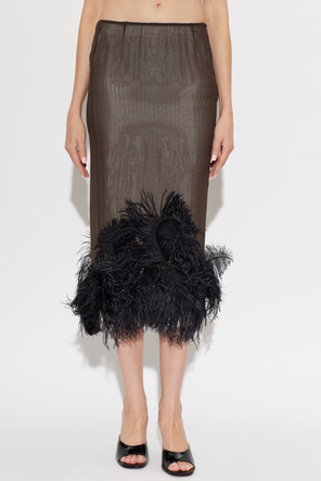 The Attico Skirt with ostrich feathers