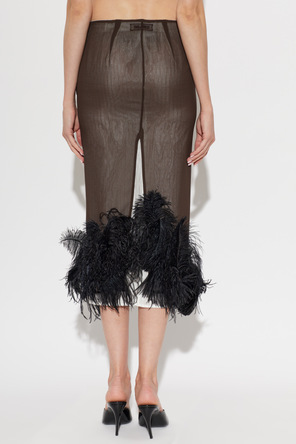 The Attico Skirt with ostrich feathers