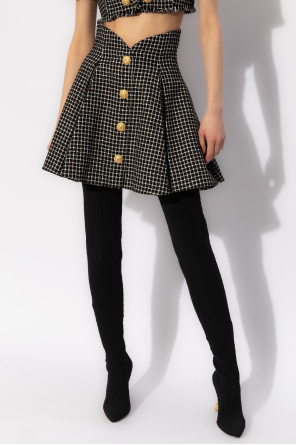 Balmain Plaid Pattern Skirt