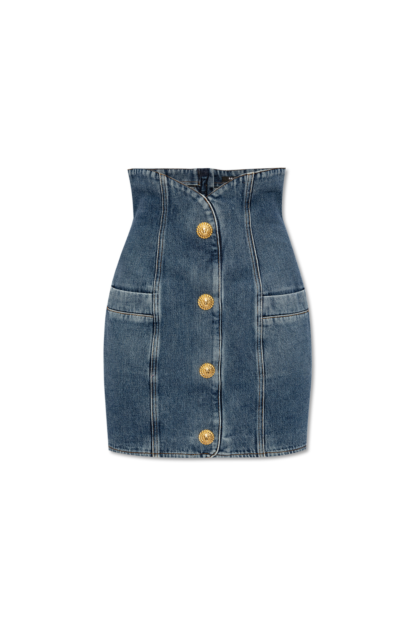 Balmain High-waisted denim skirt