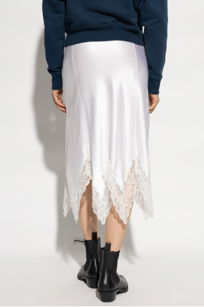 Chloé Satin skirt with lace trim