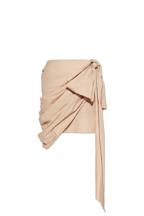 Asymmetrical skirt with draping