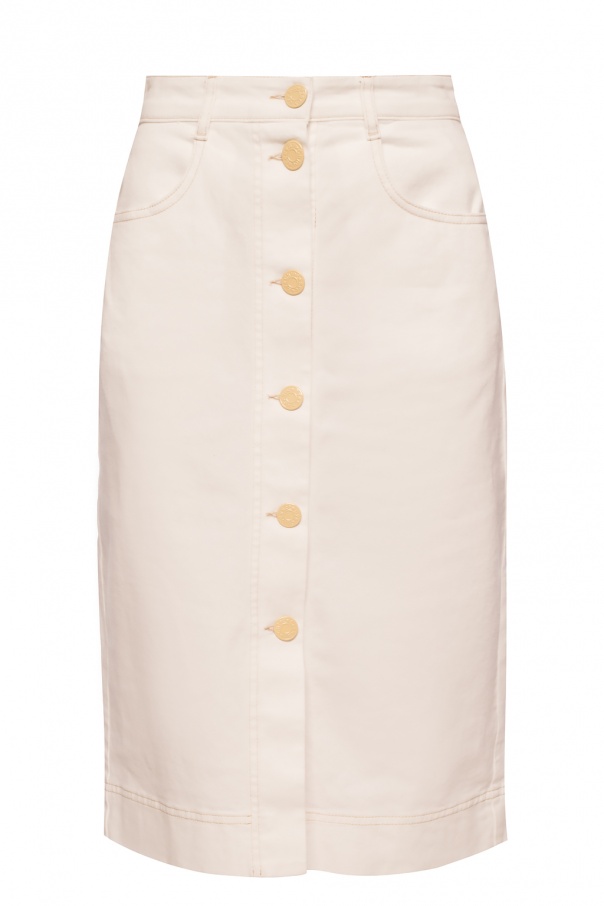 see by chloe braided denim skirt