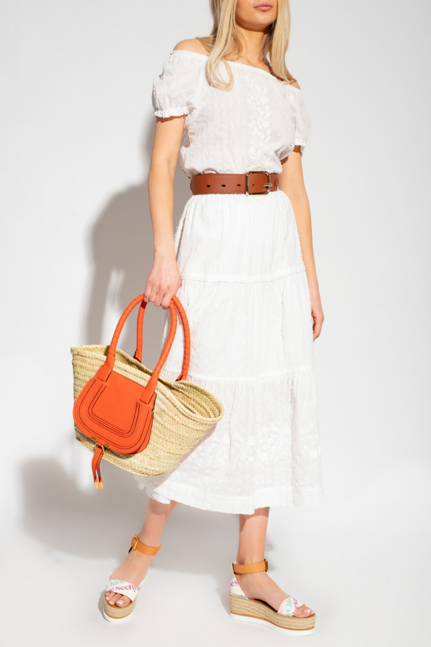 See By Chloé Embroidered cotton skirt