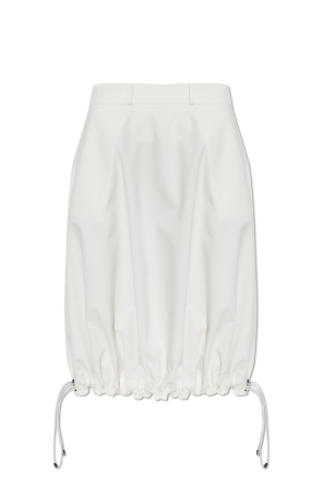 Asymmetrical skirt with drawstrings