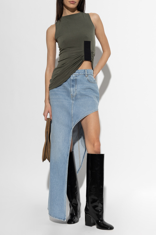 Coperni Asymmetrical denim skirt