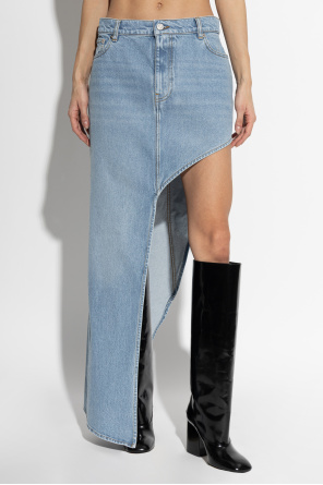 Coperni Asymmetrical denim skirt