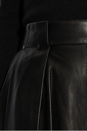 Balmain Asymmetrical cut leather skirt