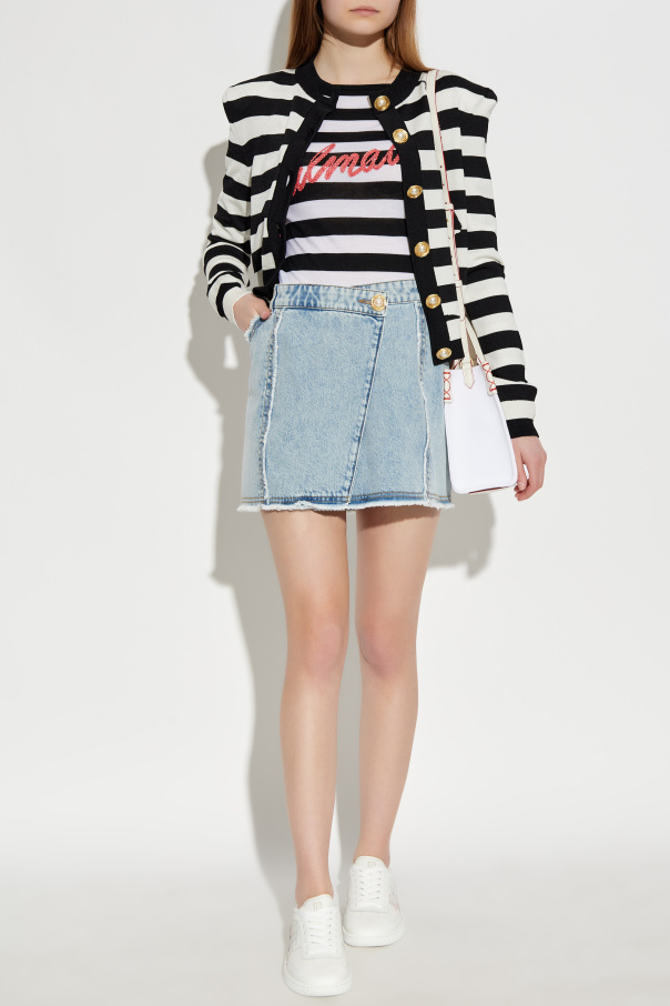Balmain Denim skirt with vintage effect