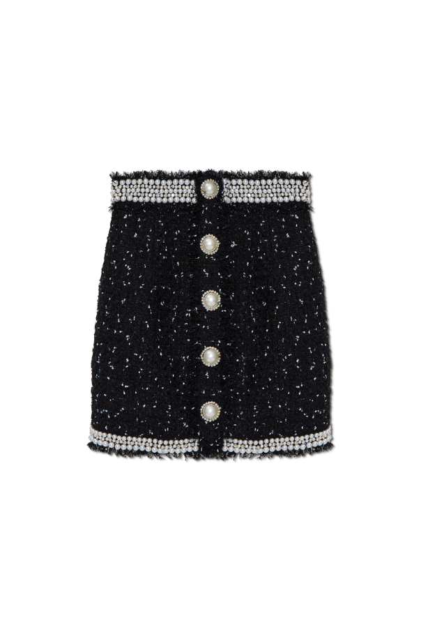 Tweed skirt with shimmering appliqués, zdjęcie 1 Tweed skirt with shimmering appliqués od Balmain