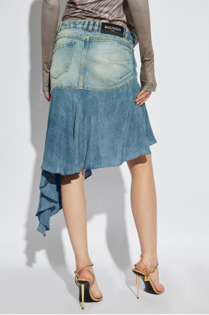 Balmain Falda de corte asimétrico