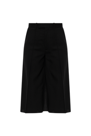 Wool Midi Skirt with Front Slit